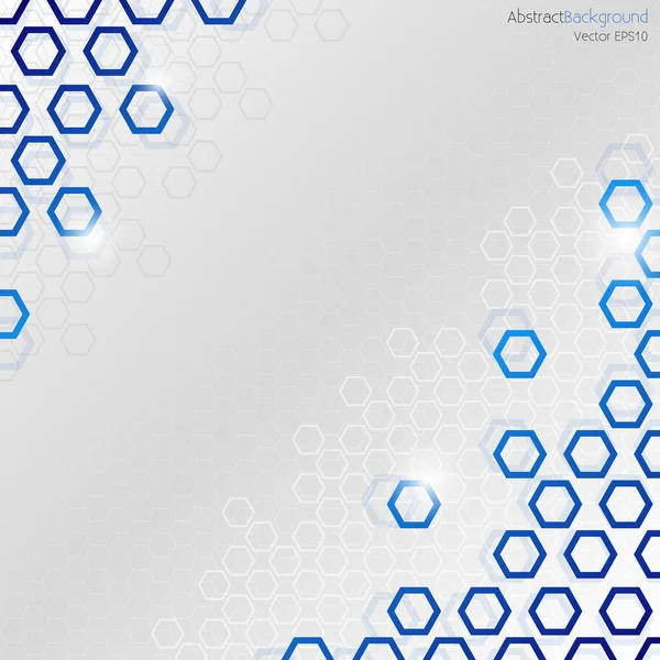 Fond abstrait avec hexagones bleus — Image vectorielle