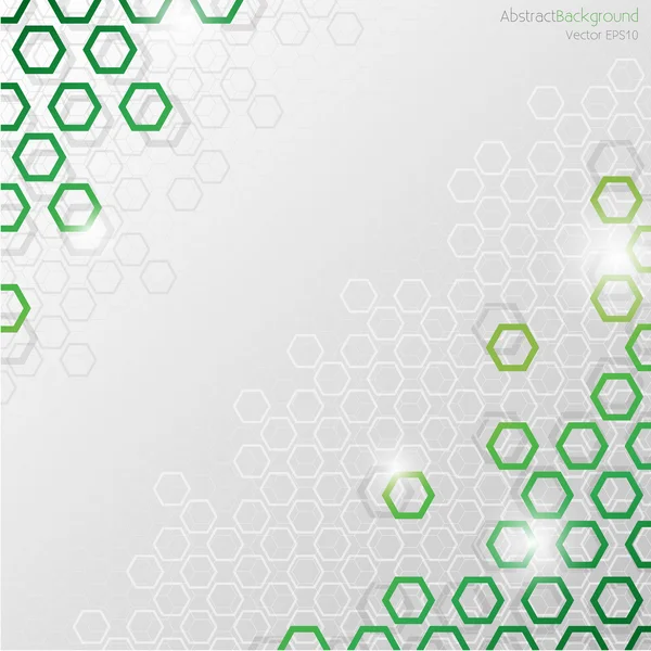 Fondo abstracto con hexágonos verdes — Vector de stock