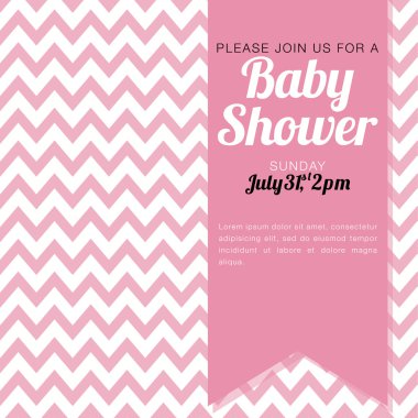 Chevron baby shower girl clipart