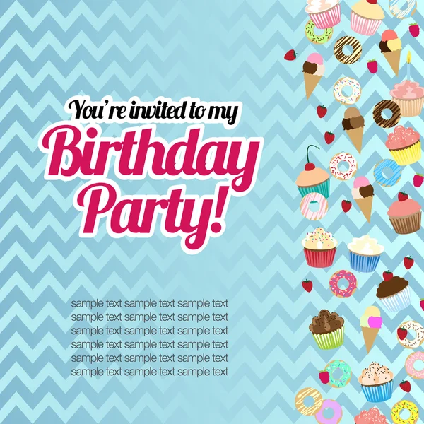Süßigkeiten Geburtstagskarte — Stockvektor