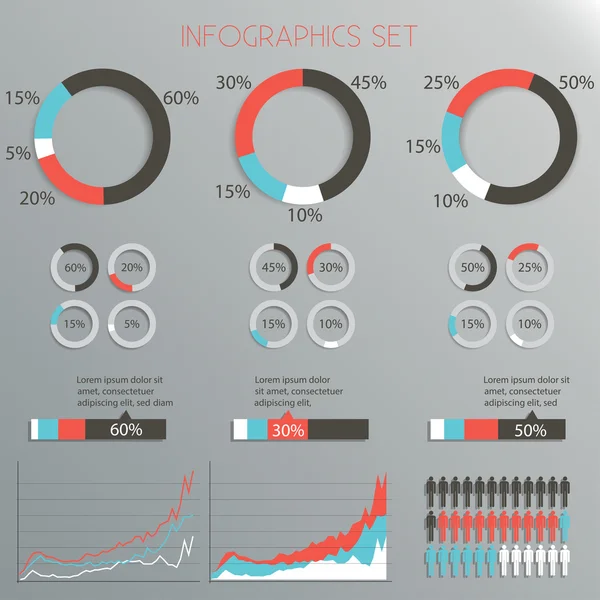 Juego de diseño de infografías — Vector de stock