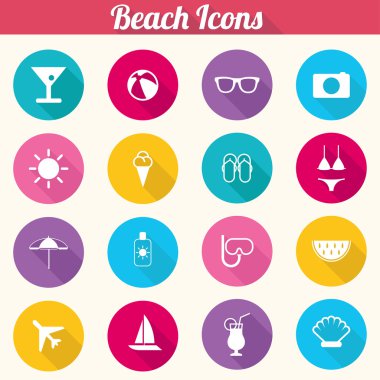 Renkli plaj simgeler - vektör Eps10