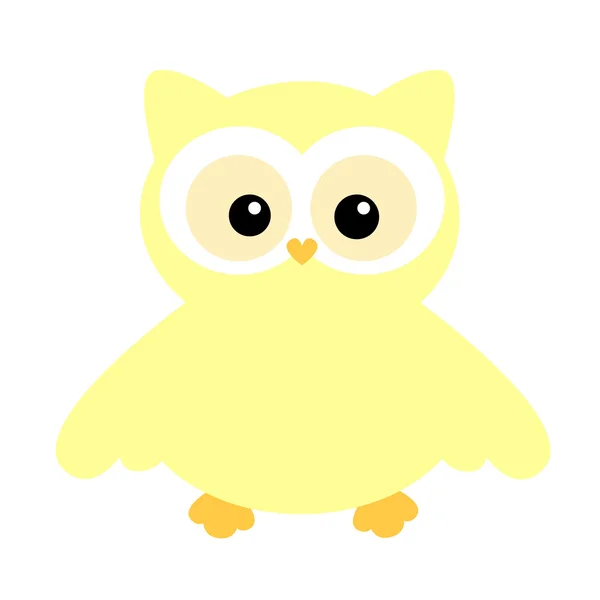 Cute yellow owl — Stock Vector