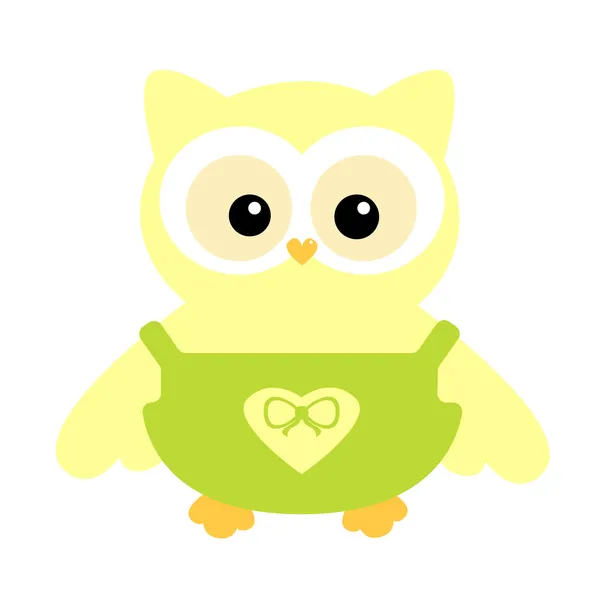 Cute yellow owl — Stock Vector