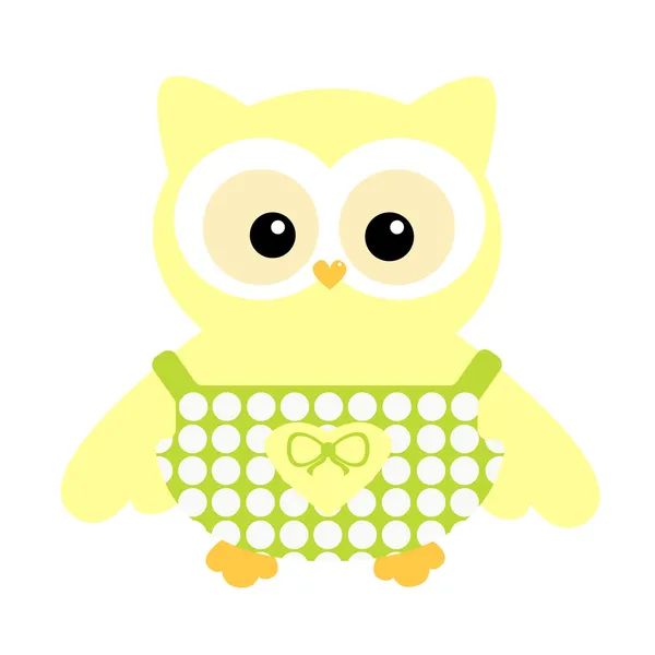 Cute yellow owl — Stock Vector