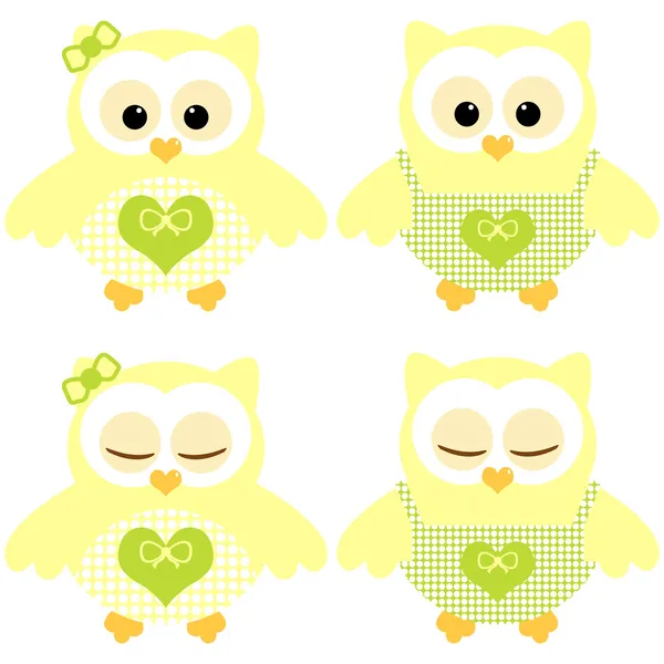 Cute owls. — Stock Vector