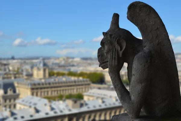 Gárgola en Notre Dame en París — Foto de Stock