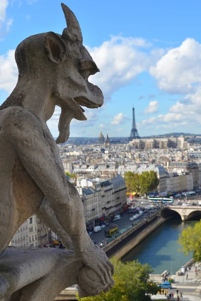 Gárgola en Notre Dame en París — Foto de Stock