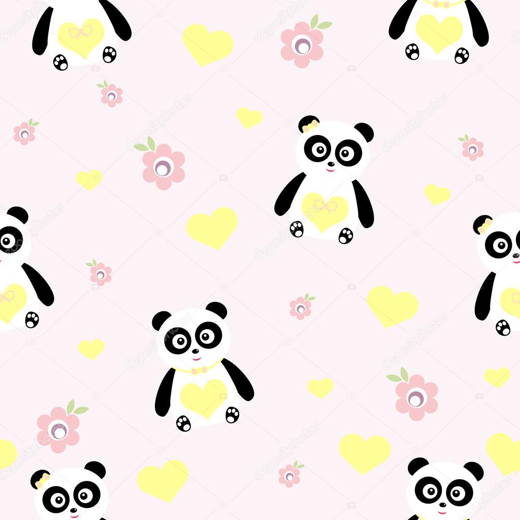 Baby Background With Hearts Flowers And Pandas Stock Vector Royalty Free Vector Image By C Ezhonok Baby Background With Hearts Flowers And Pandas Stock Vector Royalty Free Vector Image By C Ezhonok