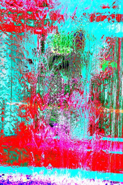 Абстрактные Струи Воды Струящиеся Стеклу Яркий Красочный Фон Измененный Цвет — стоковое фото