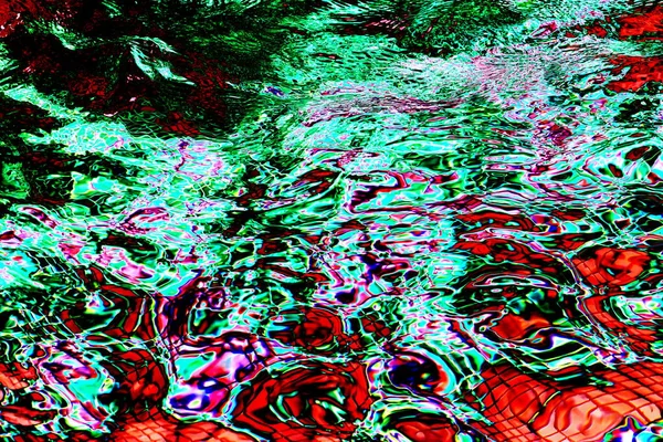 Abstraktion Von Wellen Auf Der Wasseroberfläche Veränderte Farben Farbenfroher Hintergrund — Stockfoto