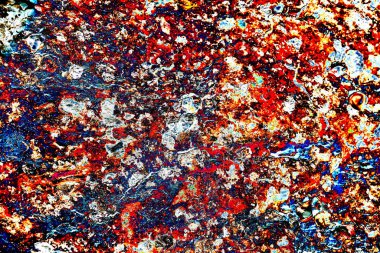 Bir kabuk kayasının soyut yüzeyi, renk değişimi, renkli arkaplan.