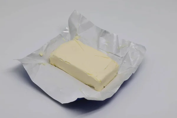 Butter Silver Packaging Dairy Products Nutrition Diet — Stock Fotó