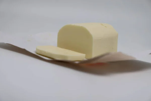 Маленький Шматочок Масла Заводській Упакованій Коробці Здоровий Продукт — стокове фото