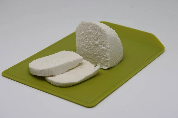 Piece Goat Cheese Cutting Board Dietary Product — Stockfoto