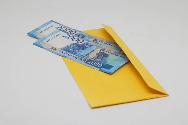 Banconote Cento Dollari Una Busta Bianca Sfondo Nero Concetto Corruzione — Foto Stock