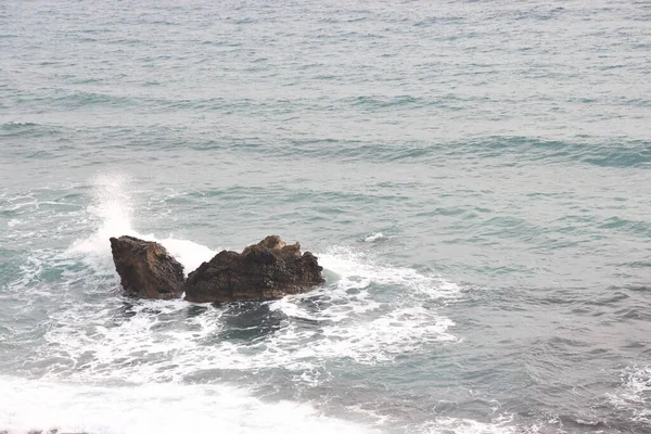 Буря Березі Моря Пляжі Клеопатра Листопад 2021 Року Тлі Історичної — стокове фото