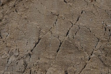 Nehir kumunun yüzey yapısı. İnşaat alanında büyük nehir kumu.