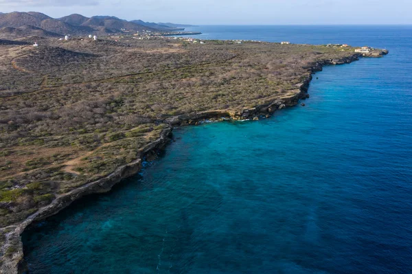 Vista Aérea Sobre Paisaje Curazao Caribe — Foto de Stock