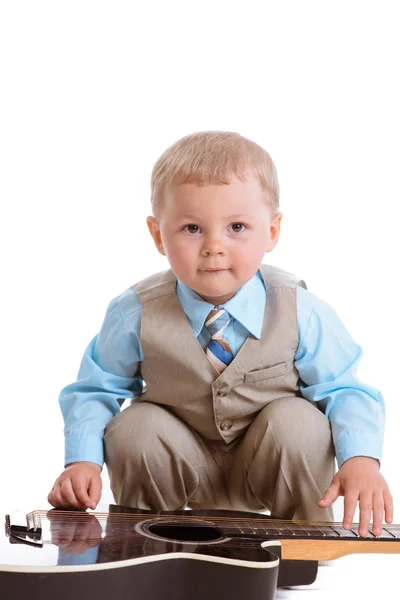 Little boy playing guitar — Stock Photo, Image