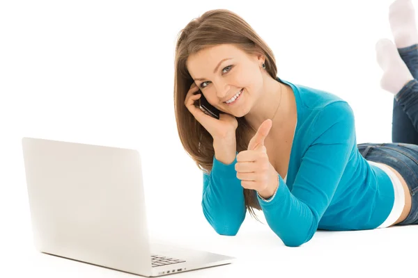 Woman with notebook — Stock Photo, Image