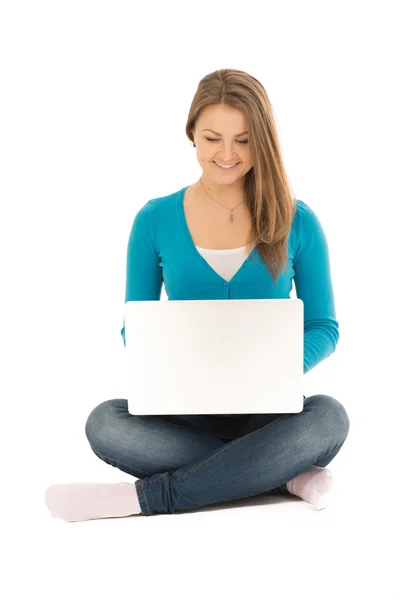 Mujer con cuaderno — Foto de Stock