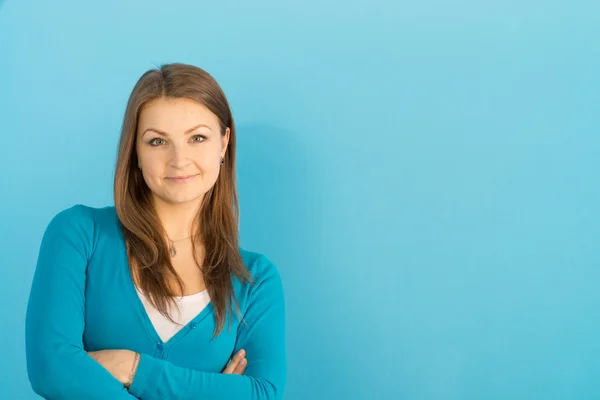 Mujer en azul — Foto de Stock