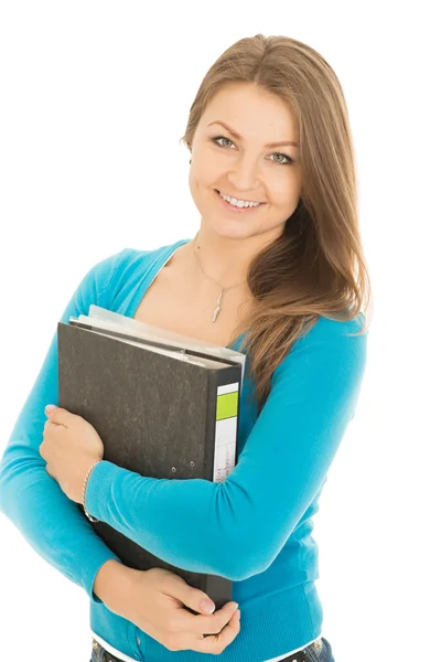 Beautiful student with a folder Stock Photo