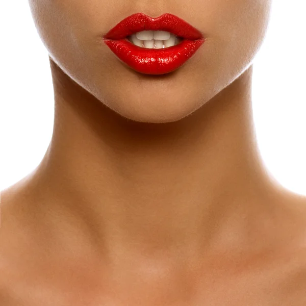 Red lips in heartshape — Stock Photo, Image