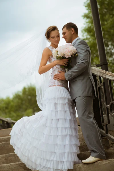 Matrimonio coppia nel parco — Foto Stock