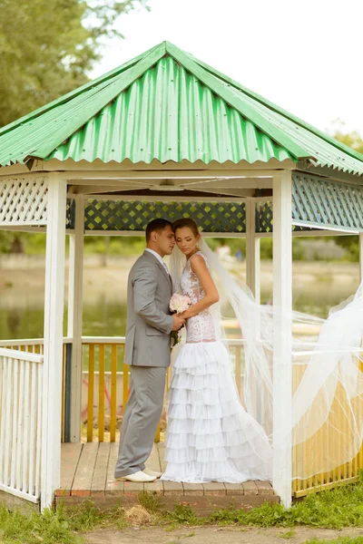 Matrimonio coppia nel parco — Foto Stock