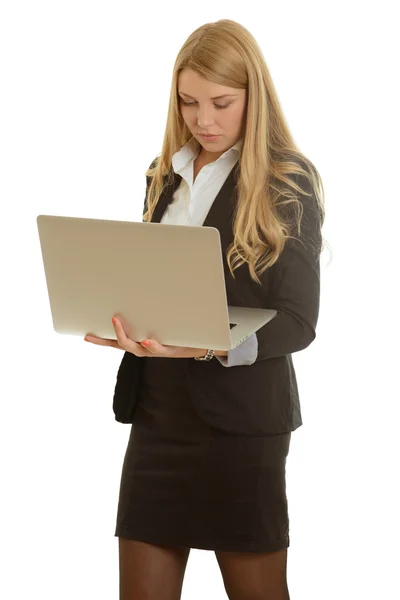 Beautiful businesswoman with laptop Stock Picture