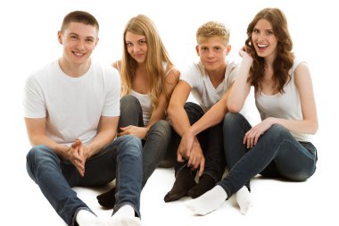 mutlu gençlerin güzel grup