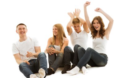 mutlu gençlerin güzel grup