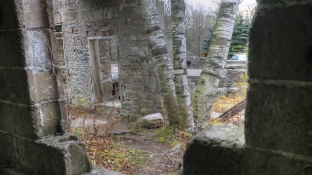 Um timelapse dinâmico das ruínas em um moinho de grist velho . — Vídeo de Stock
