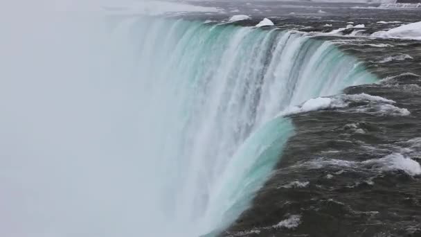 L'orlo delle Cascate del Niagara in inverno — Video Stock