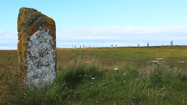 Ein Blick auf den Ring des Brodgar in Schottland — Stockvideo