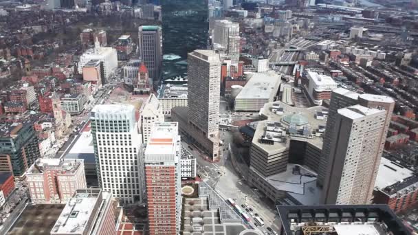 Eine luftaufnahme der stadt boston, massachusetts — Stockvideo