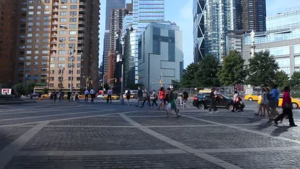 Columbus Circle em Manhattan — Vídeo de Stock