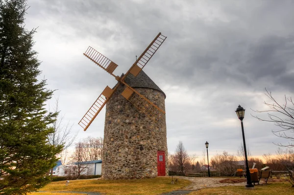 Quebec Canada March 2012 Moulin Saint Grgoire Stone Windmill Quebec — Stock Photo, Image