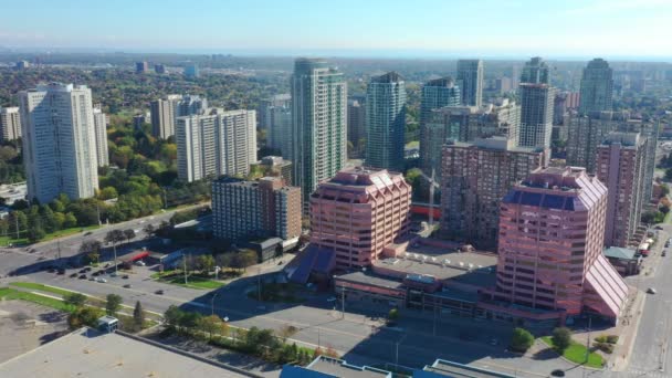 Aerial City Center Mississauga Ontario Canada — Stock Video