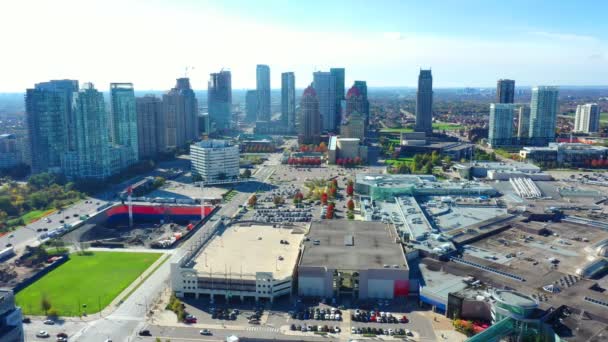 Aerial View City Center Mississauga Ontario Canada — Stock Video