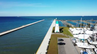 Ontario, Kanada 'daki Liman Dalhousie Deniz fenerlerinin Havalimanı 4K
