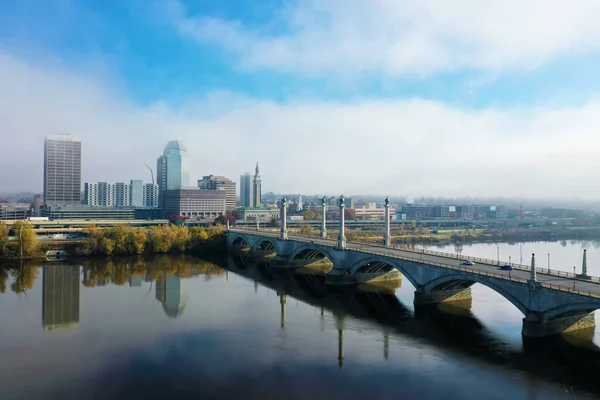 Una Antena Springfield Massachusetts Estados Unidos Por Connecticut River — Foto de Stock