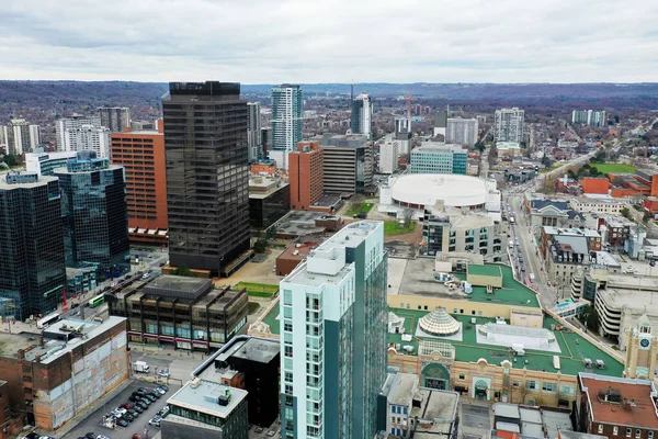 Aerial Hamilton Ontario Canada Downtown Late Autumn — Stock Photo, Image