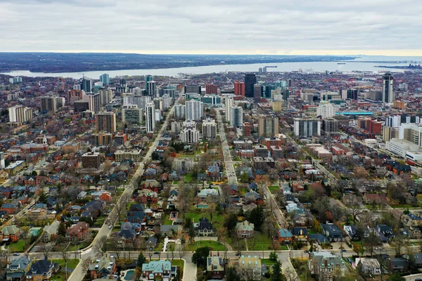 Aerial Scene Hamilton Ontario Canada Downtown Late Autumn — 스톡 사진