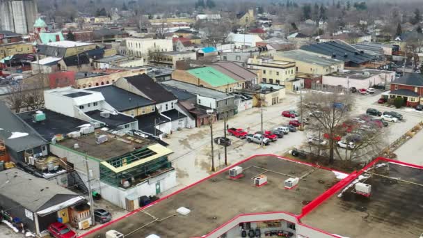 Flygfoto Över Strathroy Ontario Kanadas Centrum — Stockvideo