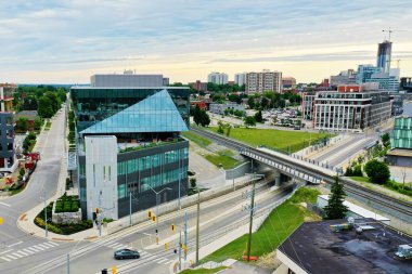 An aerial view of Kitchener, Ontario, Canada in summer clipart