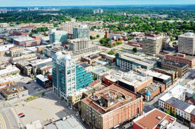 An aerial of Kitchener, Ontario, Canada on a fine morning clipart