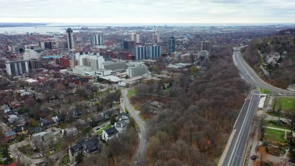 Воздушное Пространство Гамильтона Онтарио Центр Канадского Города — стоковое видео